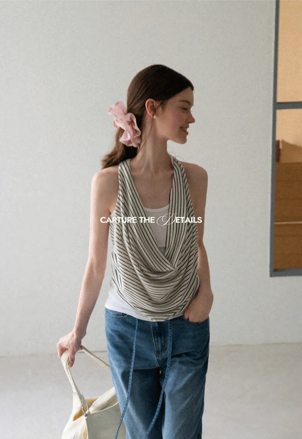 Draped Cowl Neck Sleeveless Top