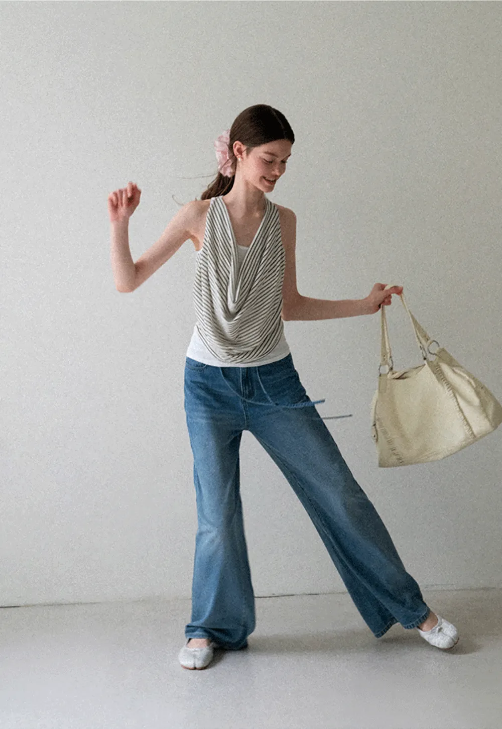 Draped Cowl Neck Sleeveless Top