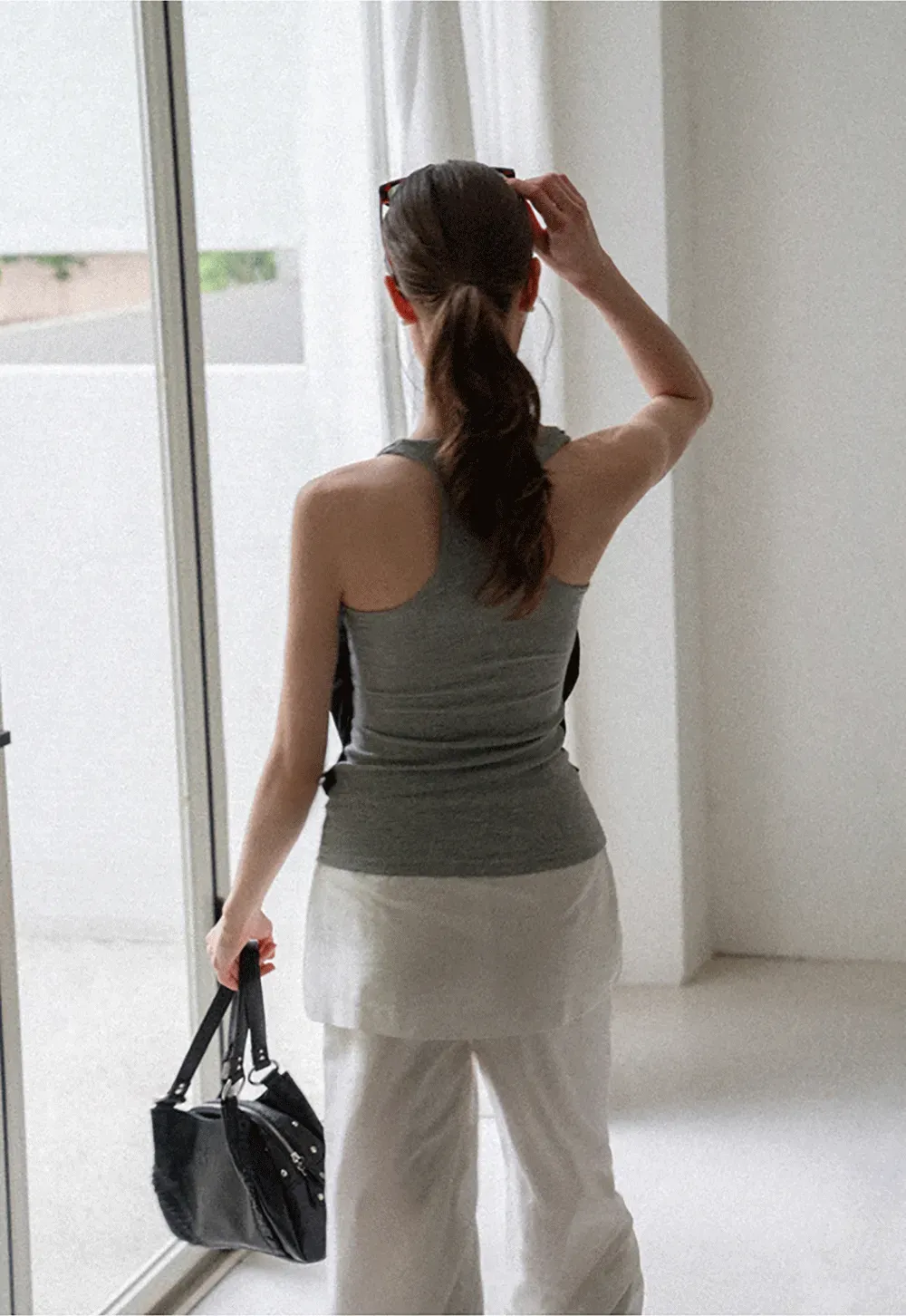 Draped Cowl Neck Sleeveless Top