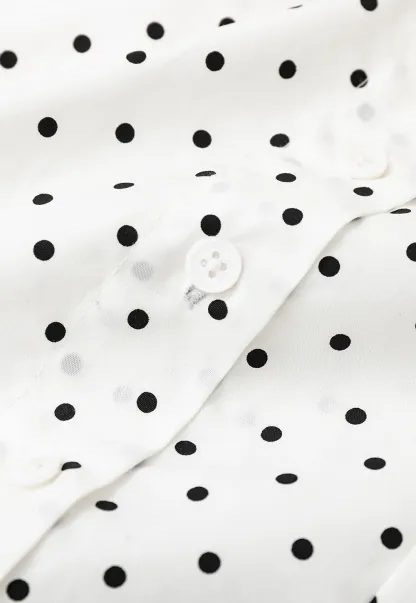 Polka Dot Sleeveless Top with Lace Collar