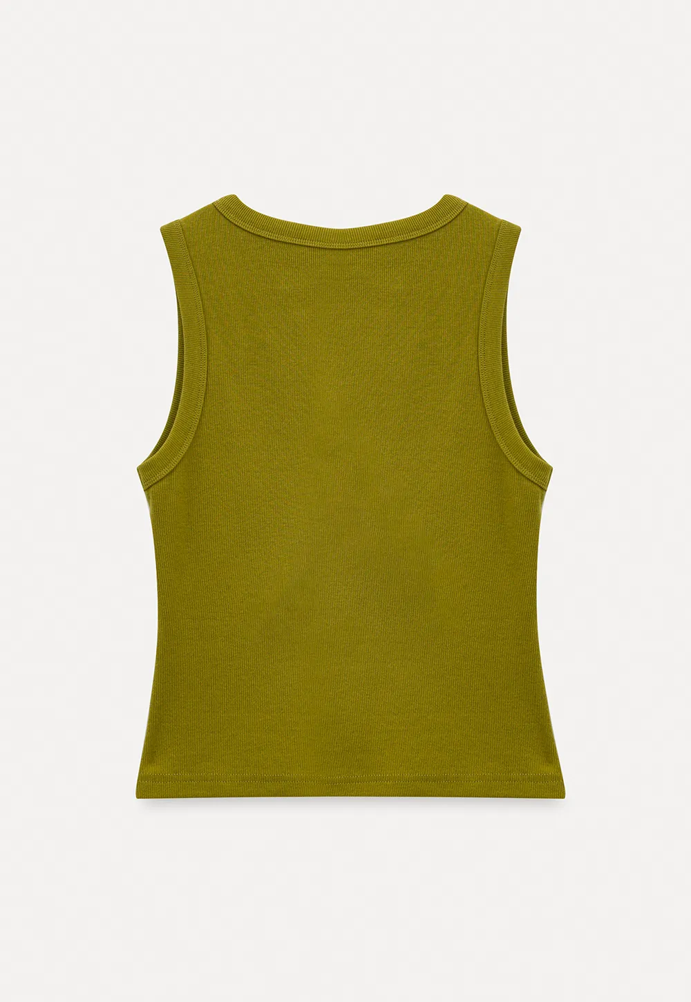 V Neck Ribbed Knit Cropped Tank Top