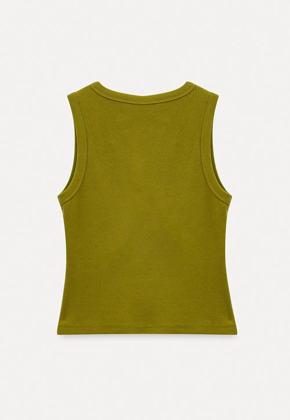 V Neck Ribbed Knit Cropped Tank Top