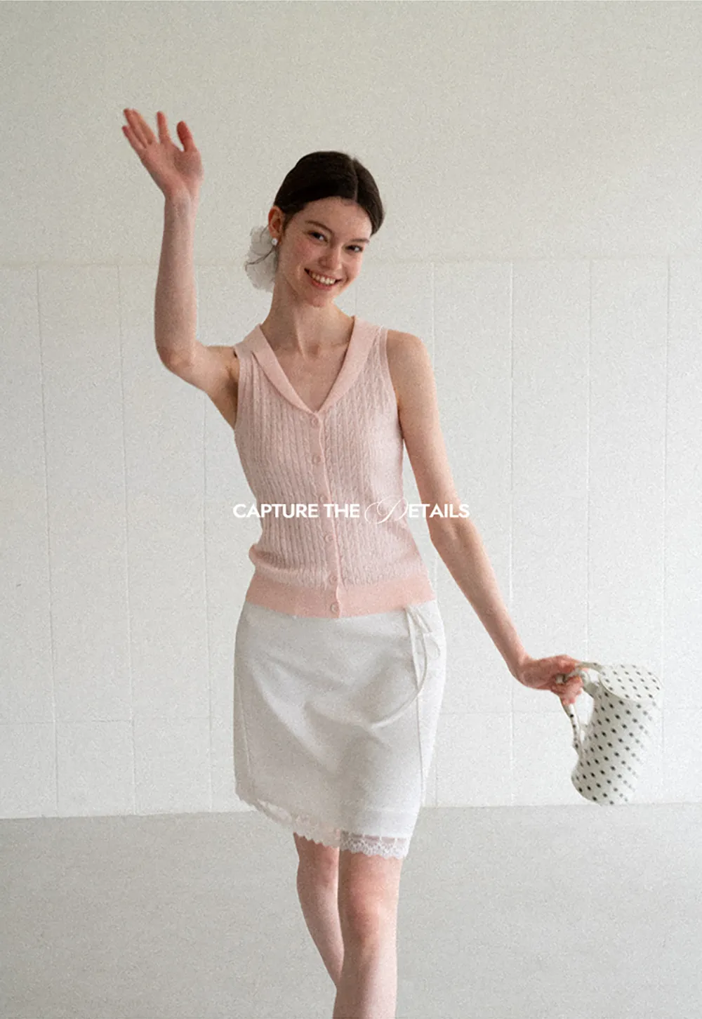 V Neck Ribbed Knit Sleeveless Top