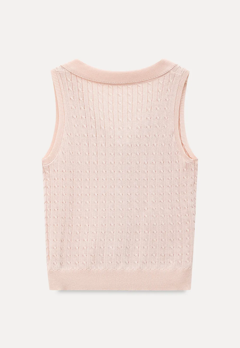 V Neck Ribbed Knit Sleeveless Top