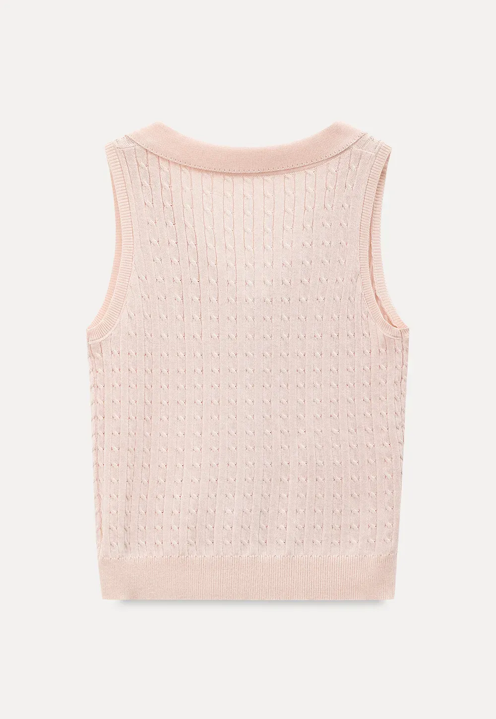 V Neck Ribbed Knit Sleeveless Top