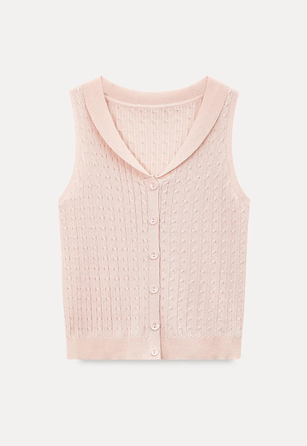 V Neck Ribbed Knit Sleeveless Top