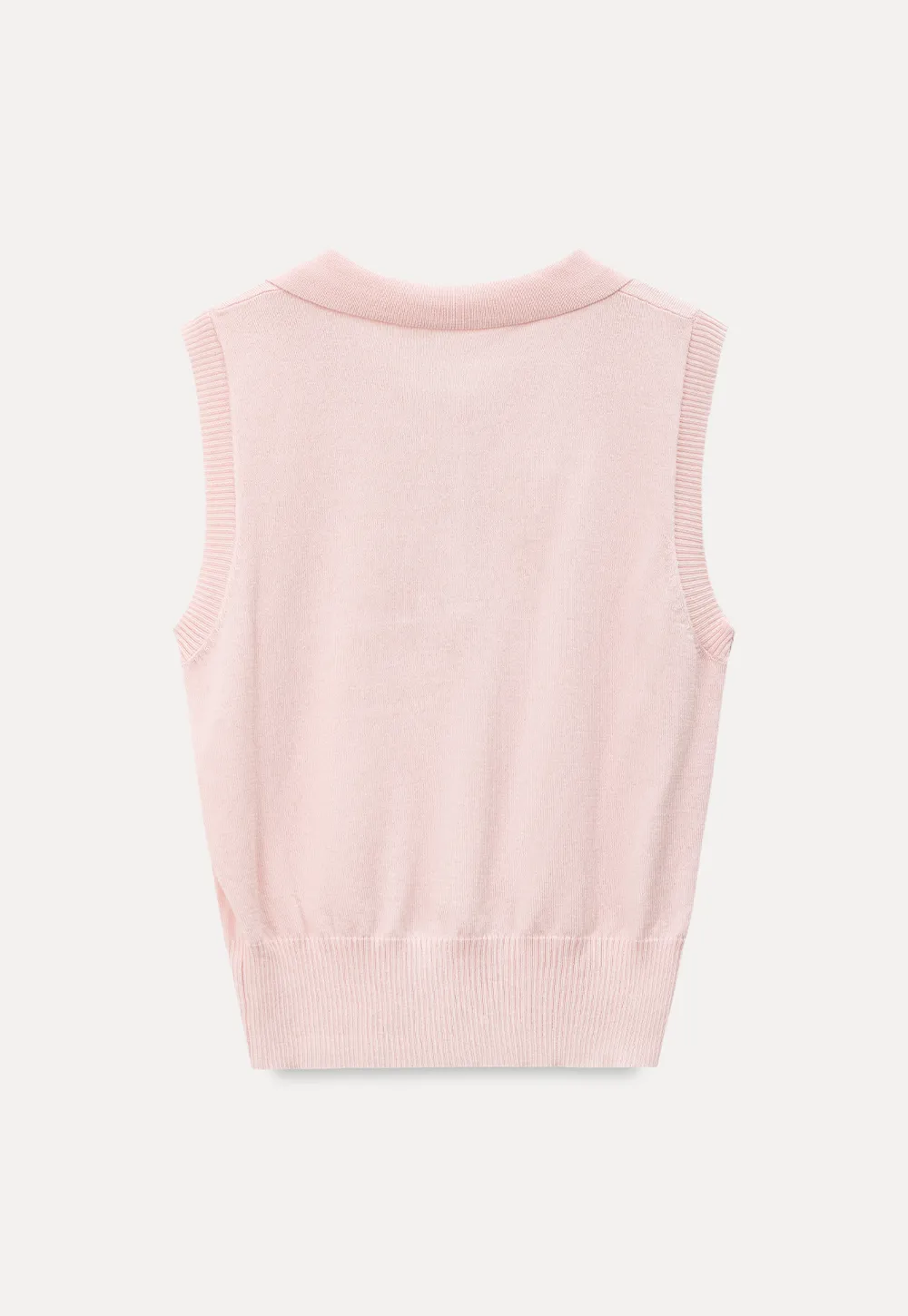 Polo Collar Sleeveless Knit Tank Top