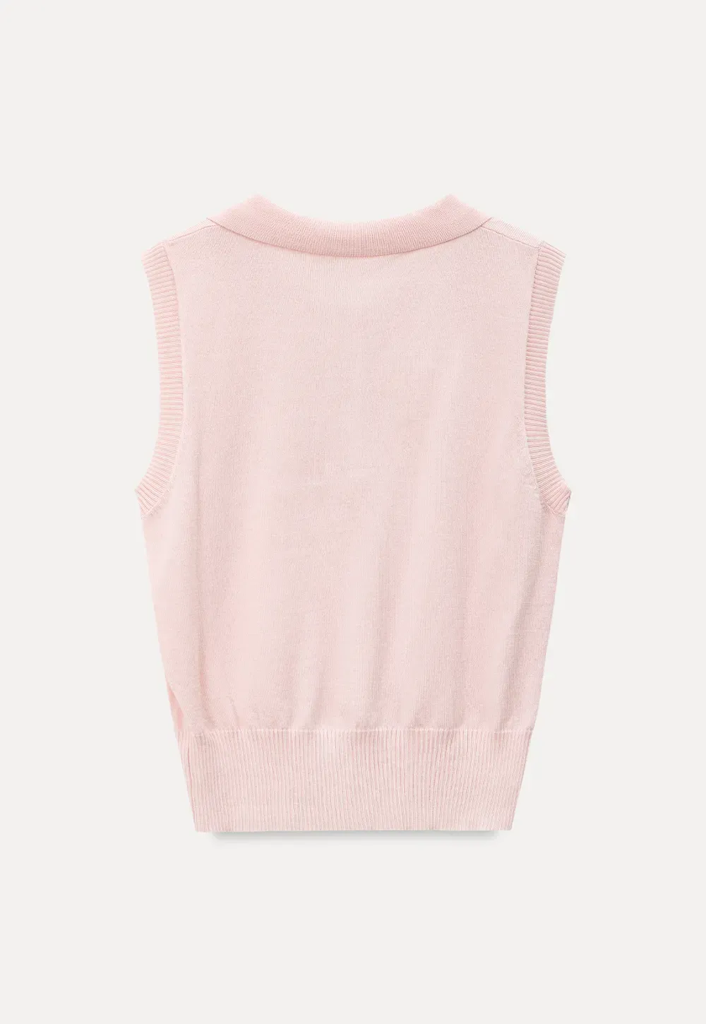 Polo Collar Sleeveless Knit Tank Top