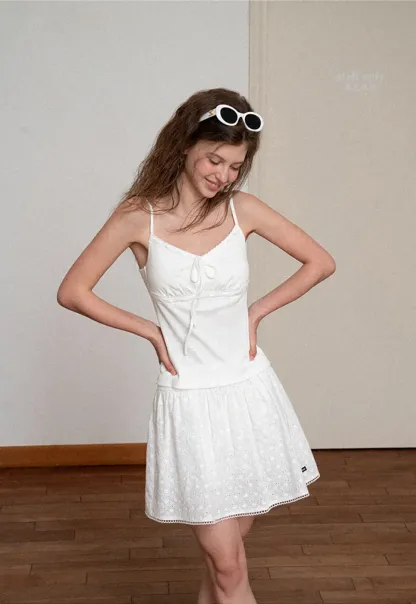 V Neck Drawstring Knit Tank Top