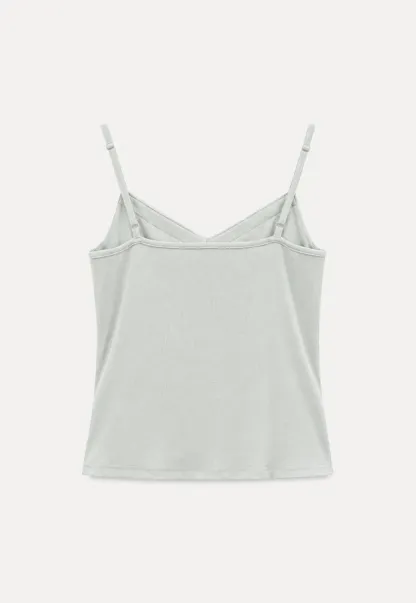 V Neck Drawstring Knit Tank Top