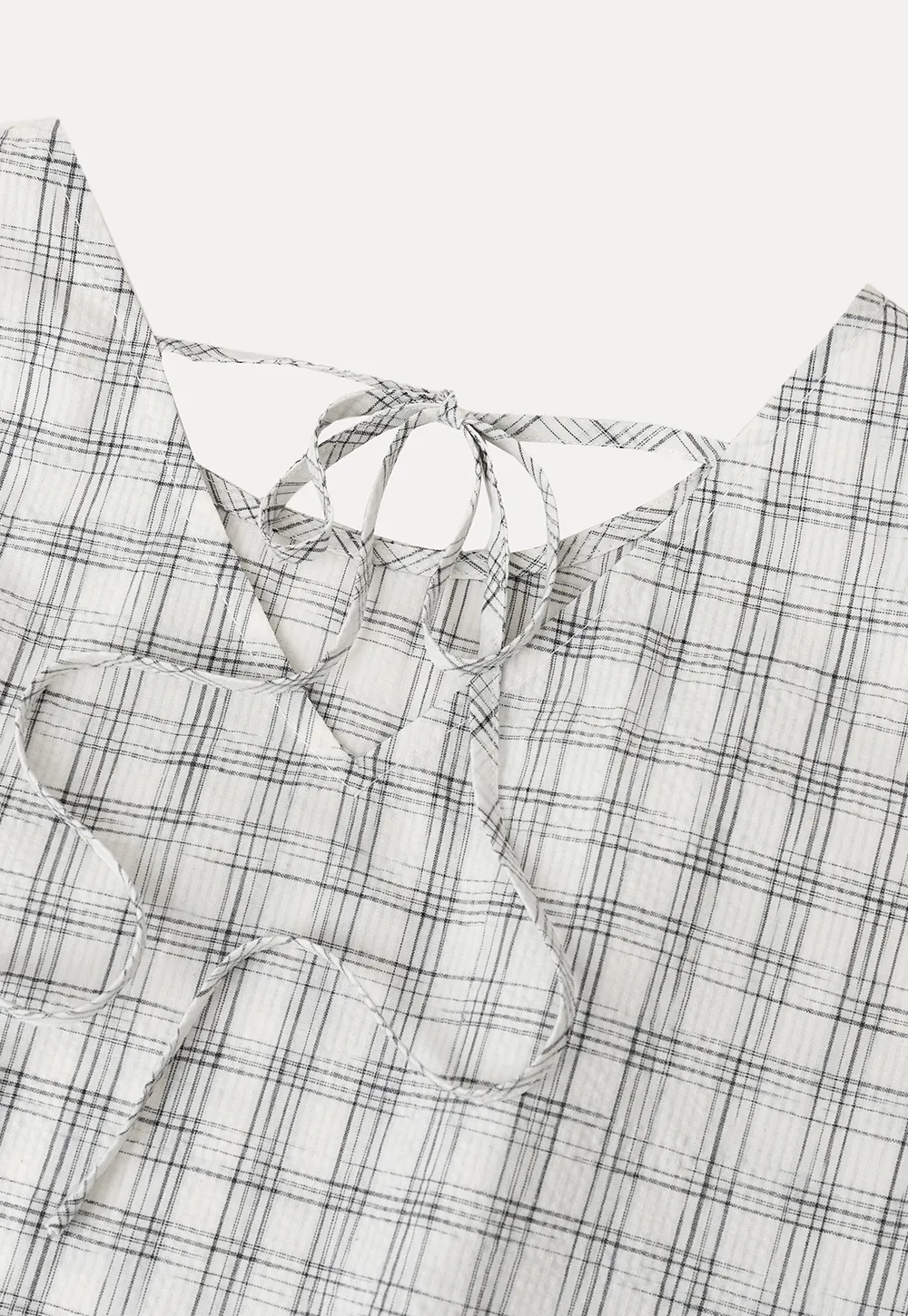 Plaid Pattern Ruffled Hem Sleeveless Tank Top
