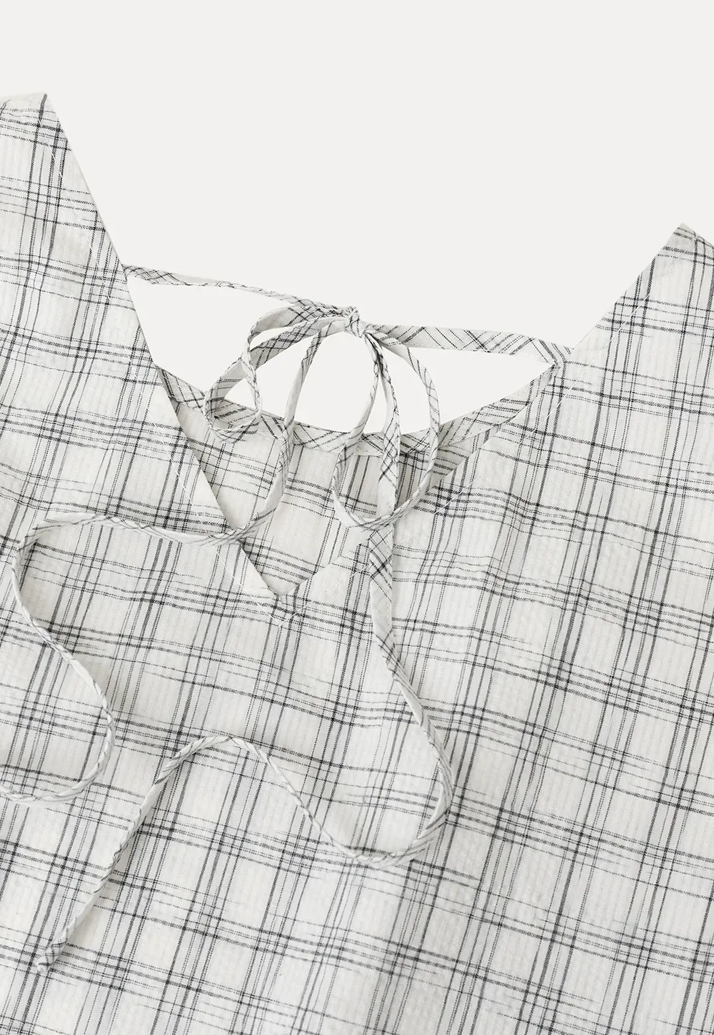 Plaid Pattern Ruffled Hem Sleeveless Tank Top