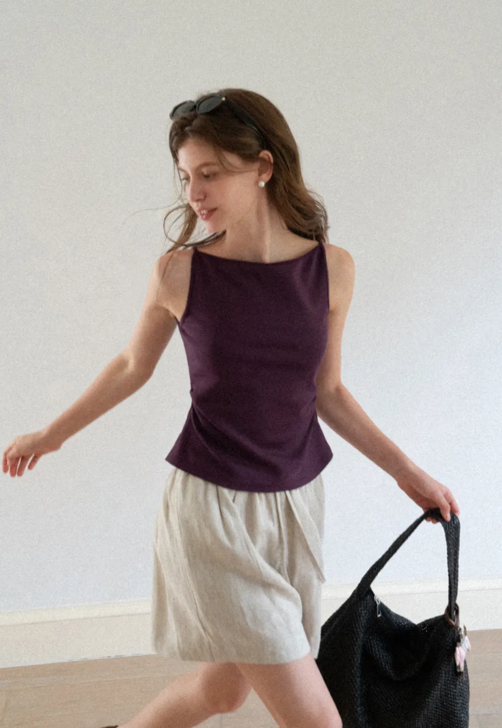 Square Neck Cropped Sleeveless Top