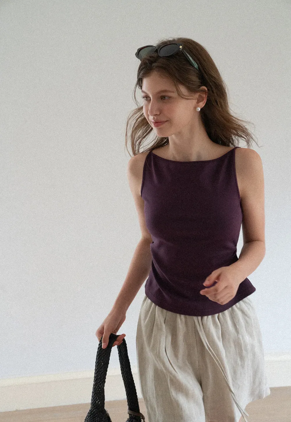 Square Neck Cropped Sleeveless Top