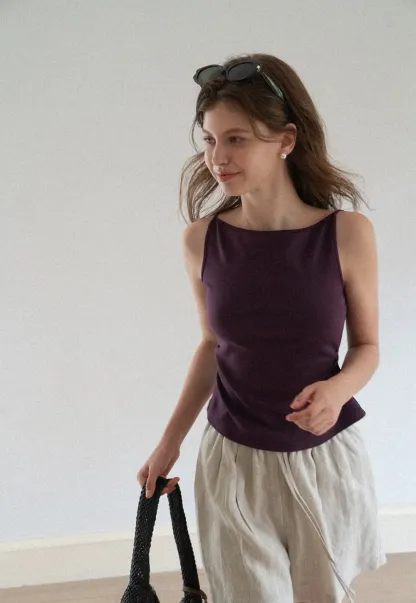 Square Neck Cropped Sleeveless Top
