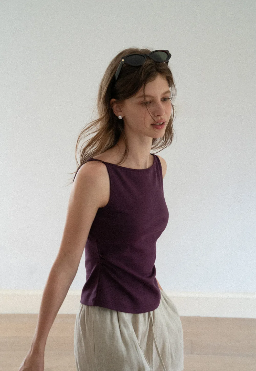 Square Neck Cropped Sleeveless Top