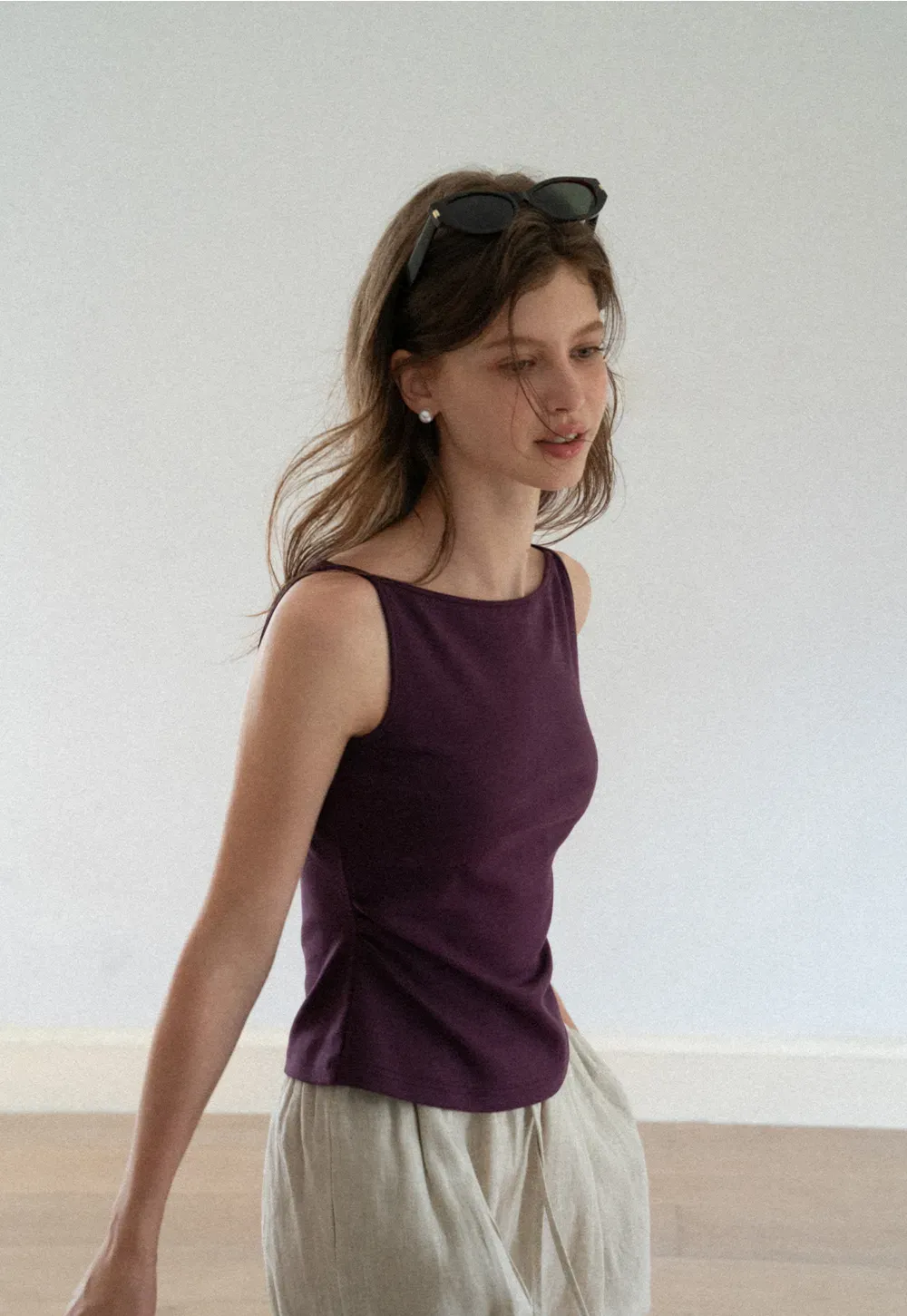 Square Neck Cropped Sleeveless Top