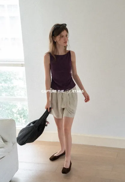 Square Neck Cropped Sleeveless Top