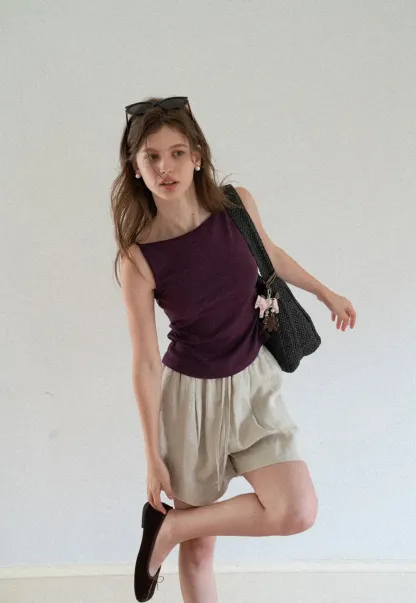 Square Neck Cropped Sleeveless Top