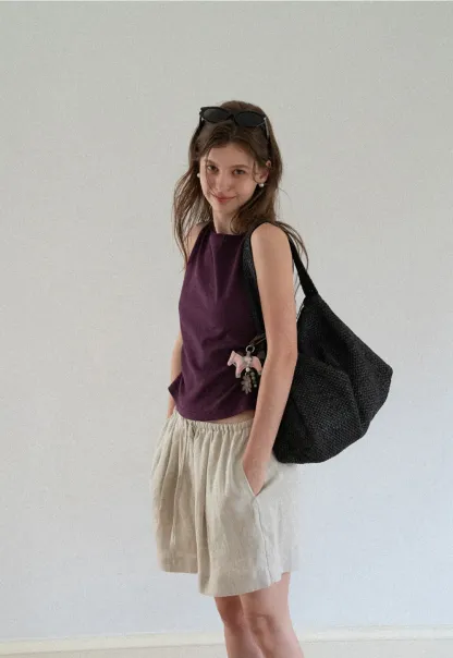 Square Neck Cropped Sleeveless Top