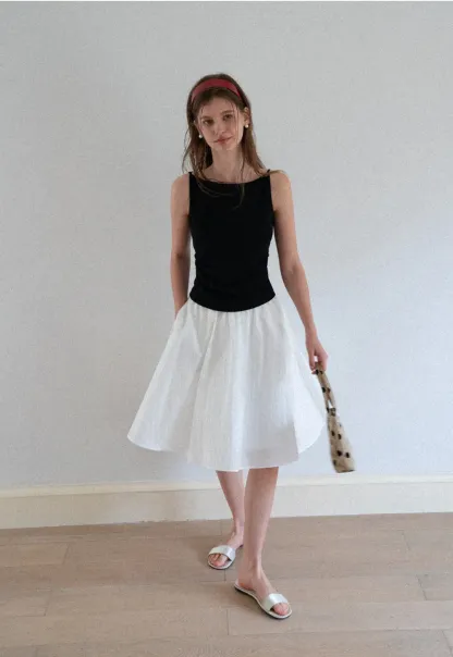 Square Neck Cropped Sleeveless Top