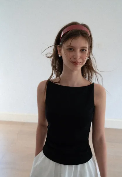 Square Neck Cropped Sleeveless Top