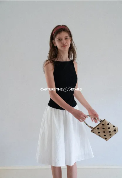 Square Neck Cropped Sleeveless Top
