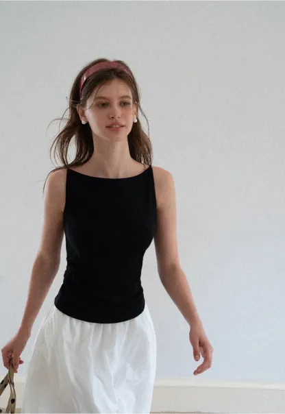 Square Neck Cropped Sleeveless Top