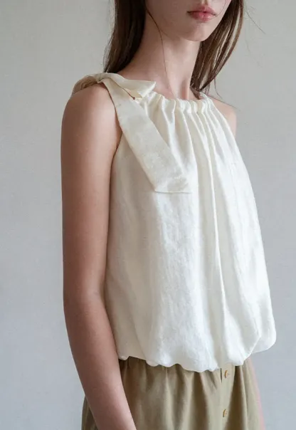 Ruched Neck Sleeveless Top