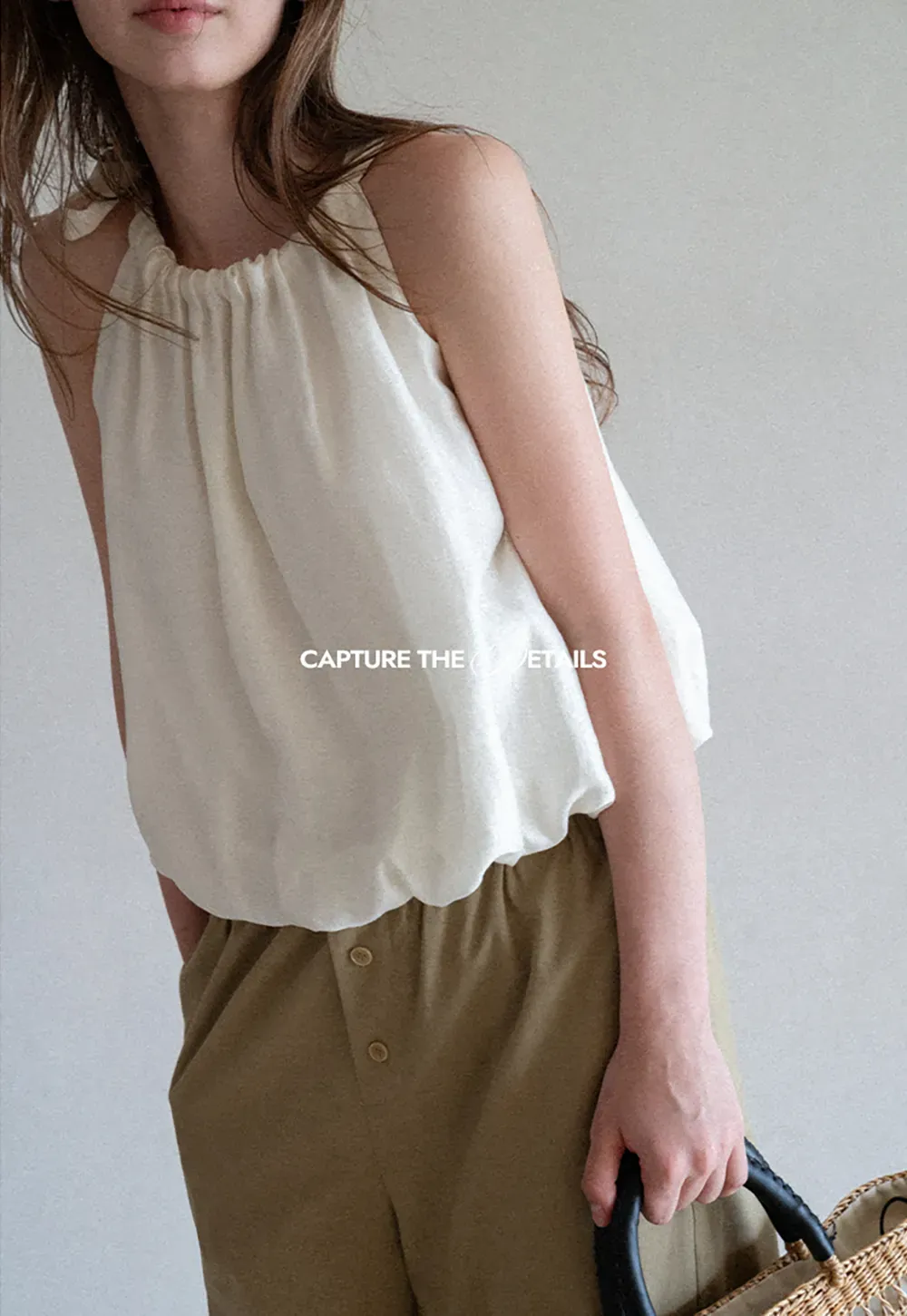 Ruched Neck Sleeveless Top