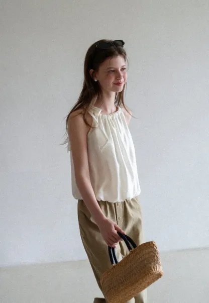 Ruched Neck Sleeveless Top