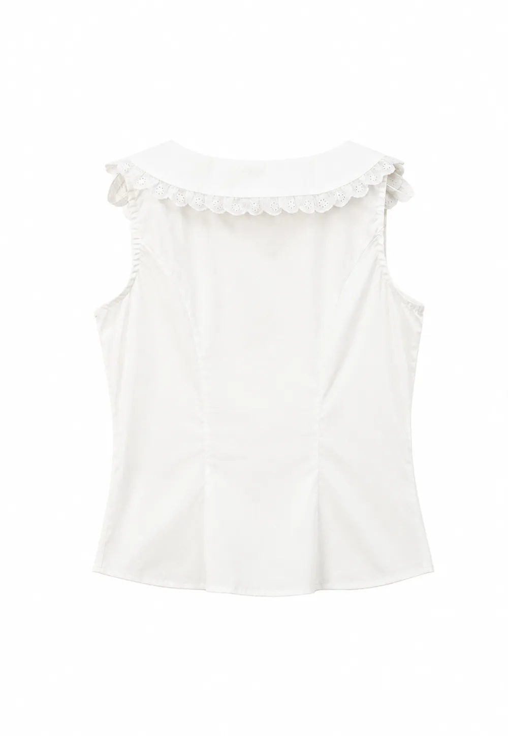 Lace Trim Collar Sleeveless Top