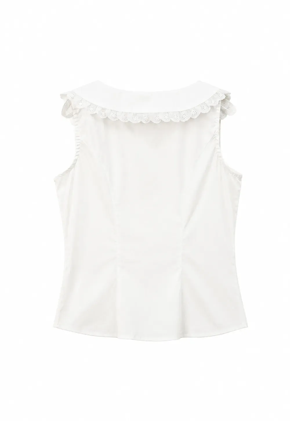 Lace Trim Collar Sleeveless Top