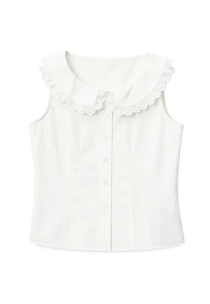 Lace Trim Collar Sleeveless Top