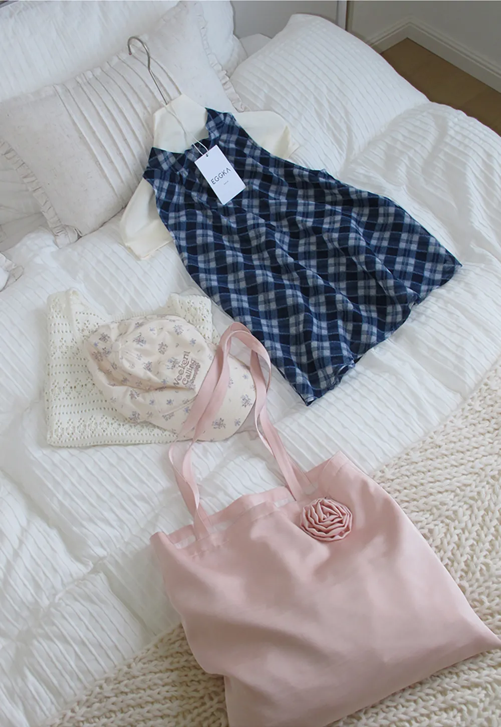 Gingham Print Halter Neck Sleeveless Top