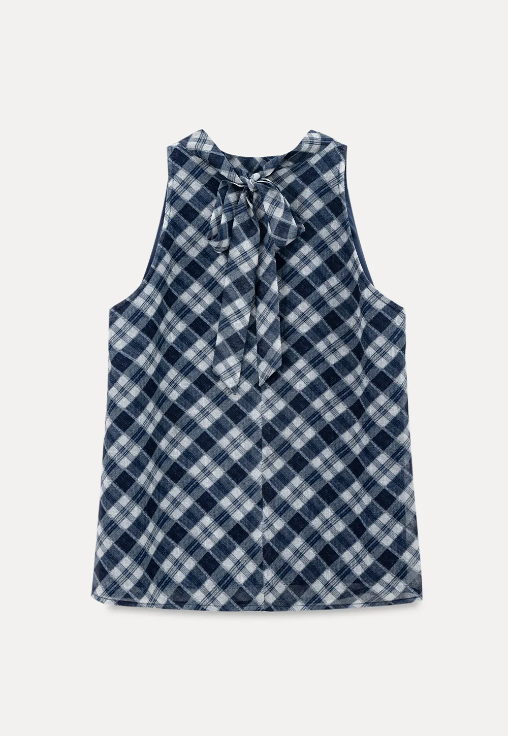 Gingham Print Halter Neck Sleeveless Top