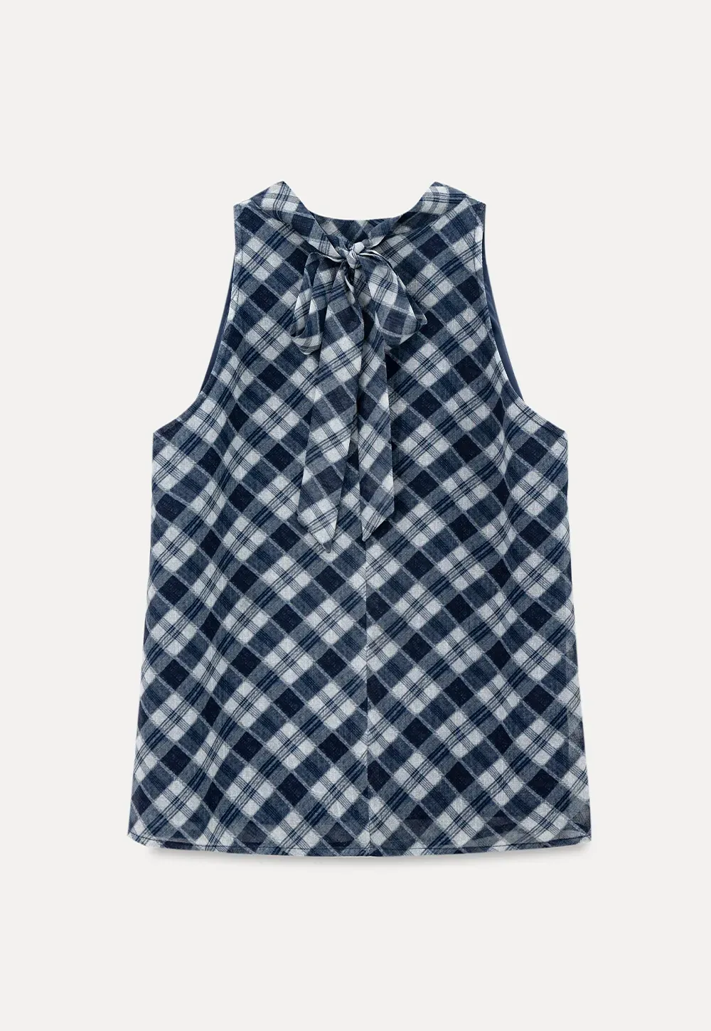Gingham Print Halter Neck Sleeveless Top