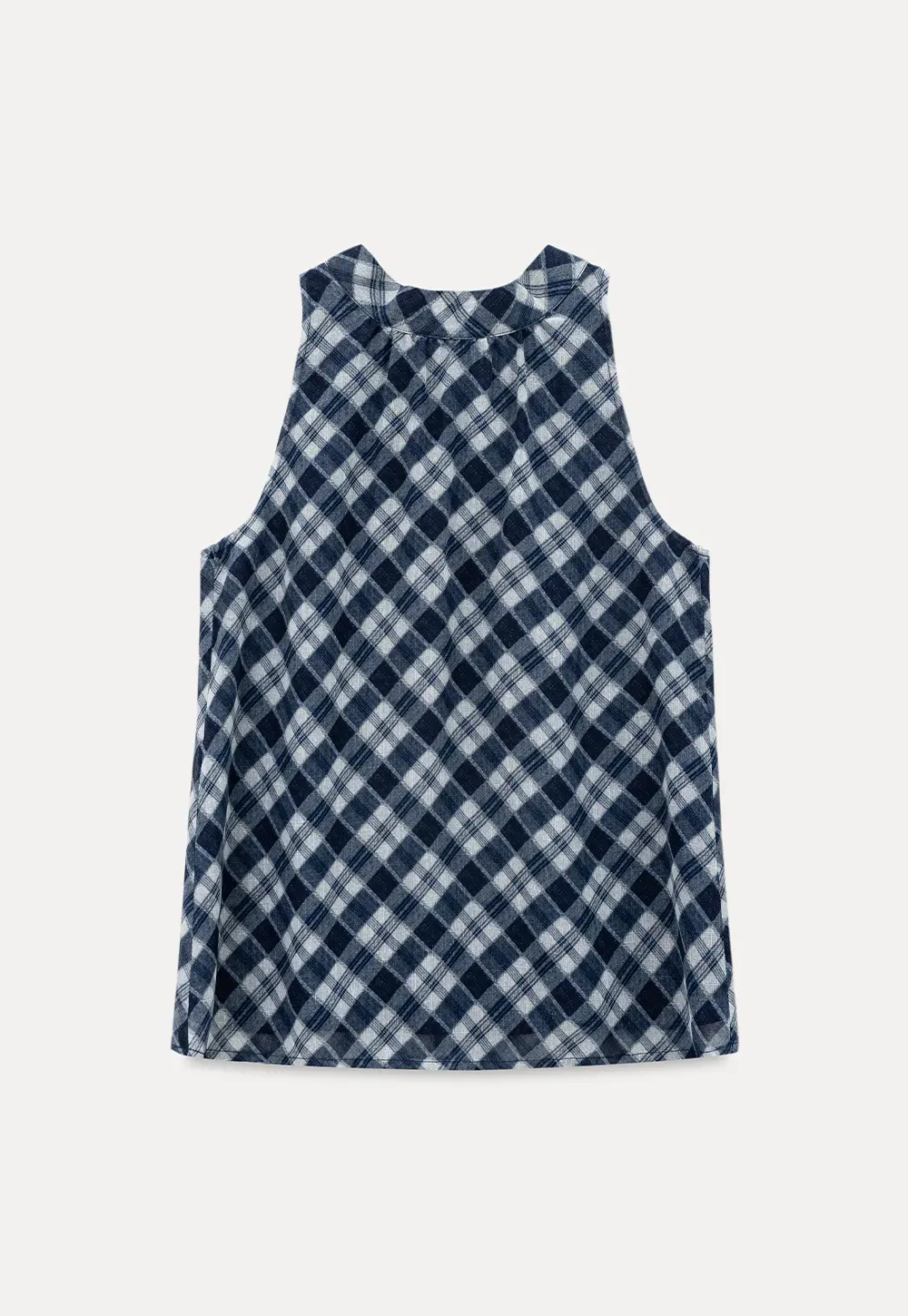 Gingham Print Halter Neck Sleeveless Top
