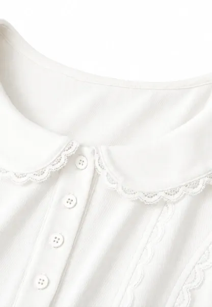 Lace Trim Peter Pan Collar Sleeveless Top