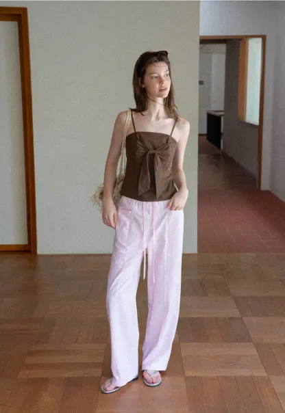 Áo hai dây thắt nơ phía trước