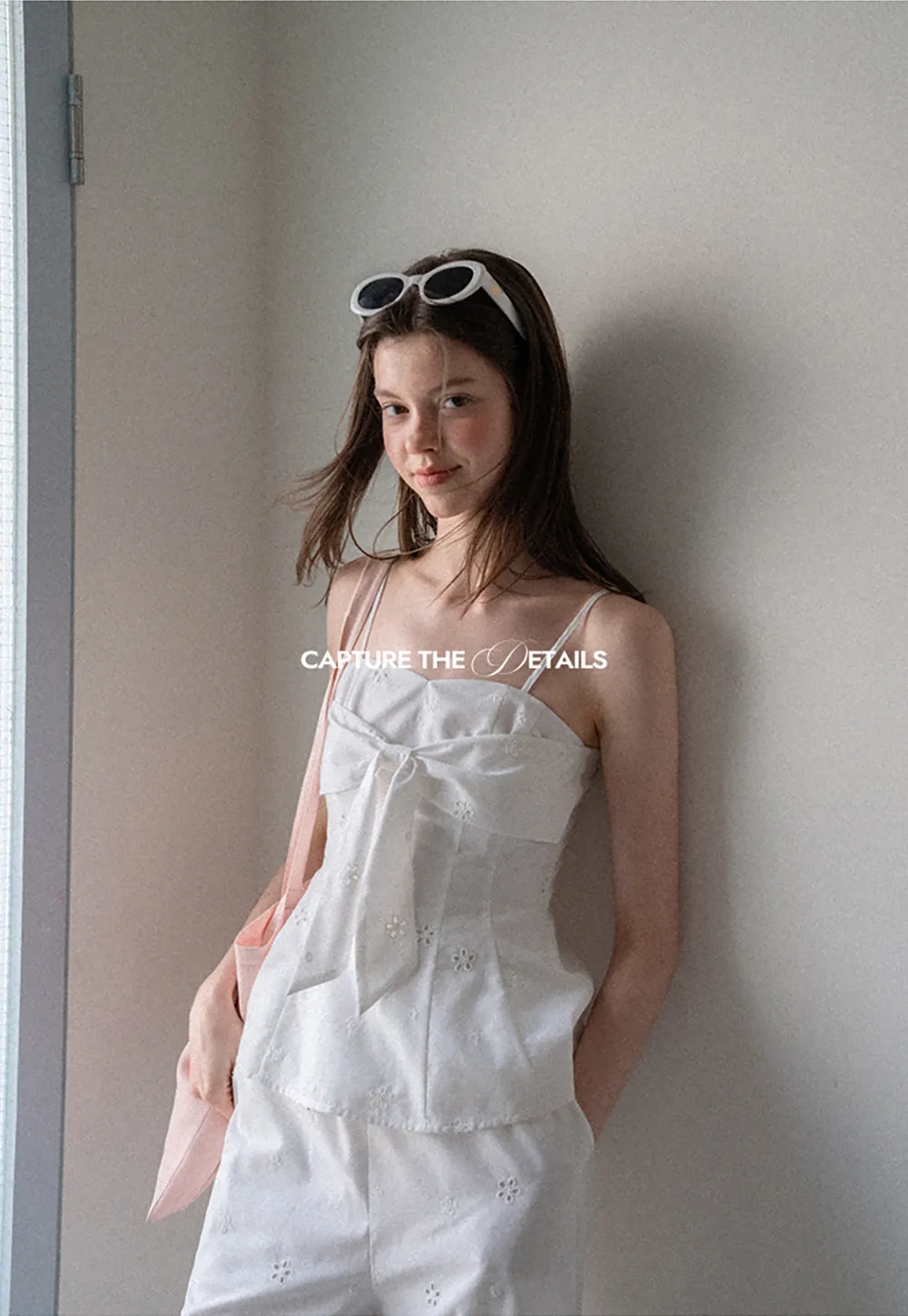 Eyelet Embroidery Camisole and Wide Leg Trousers