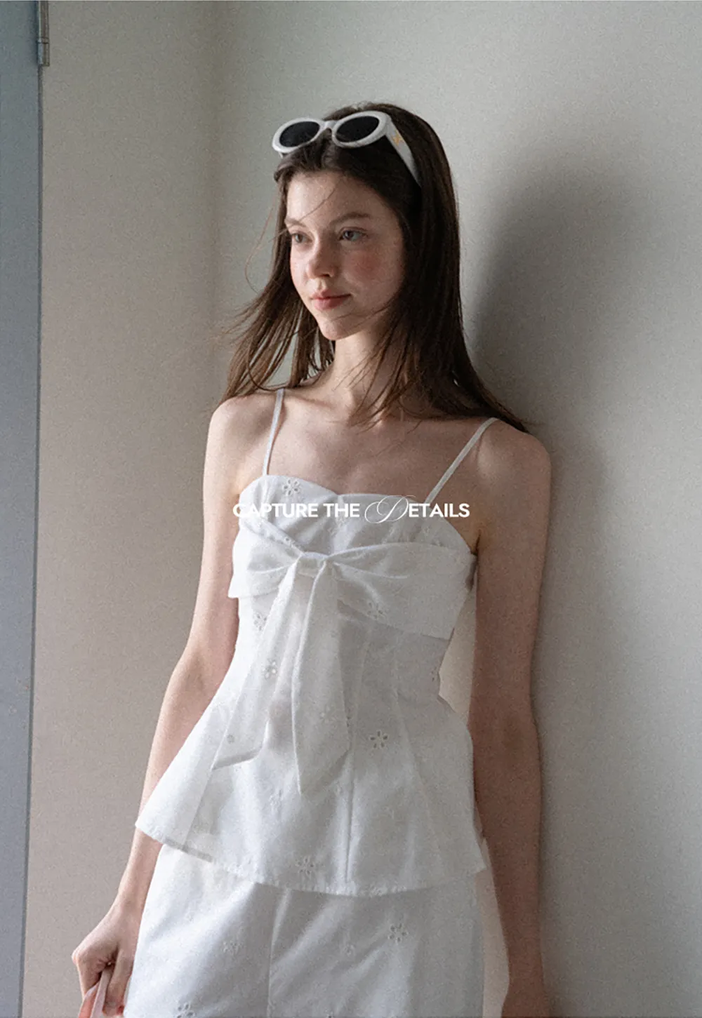 Eyelet Embroidery Camisole and Wide Leg Trousers