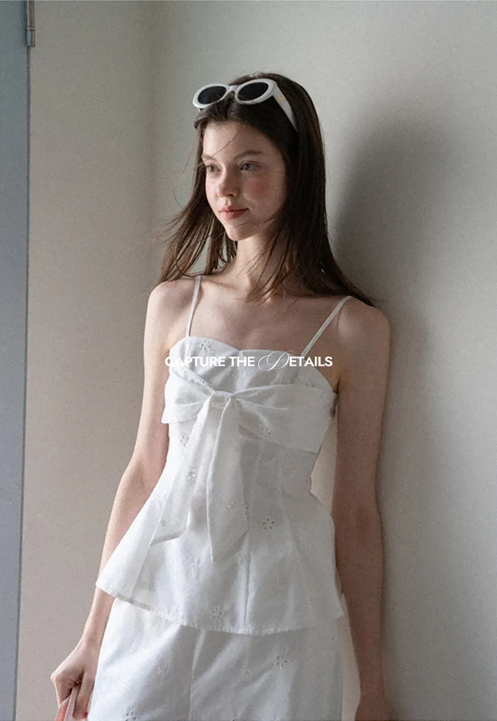 Eyelet Embroidery Camisole and Wide Leg Trousers