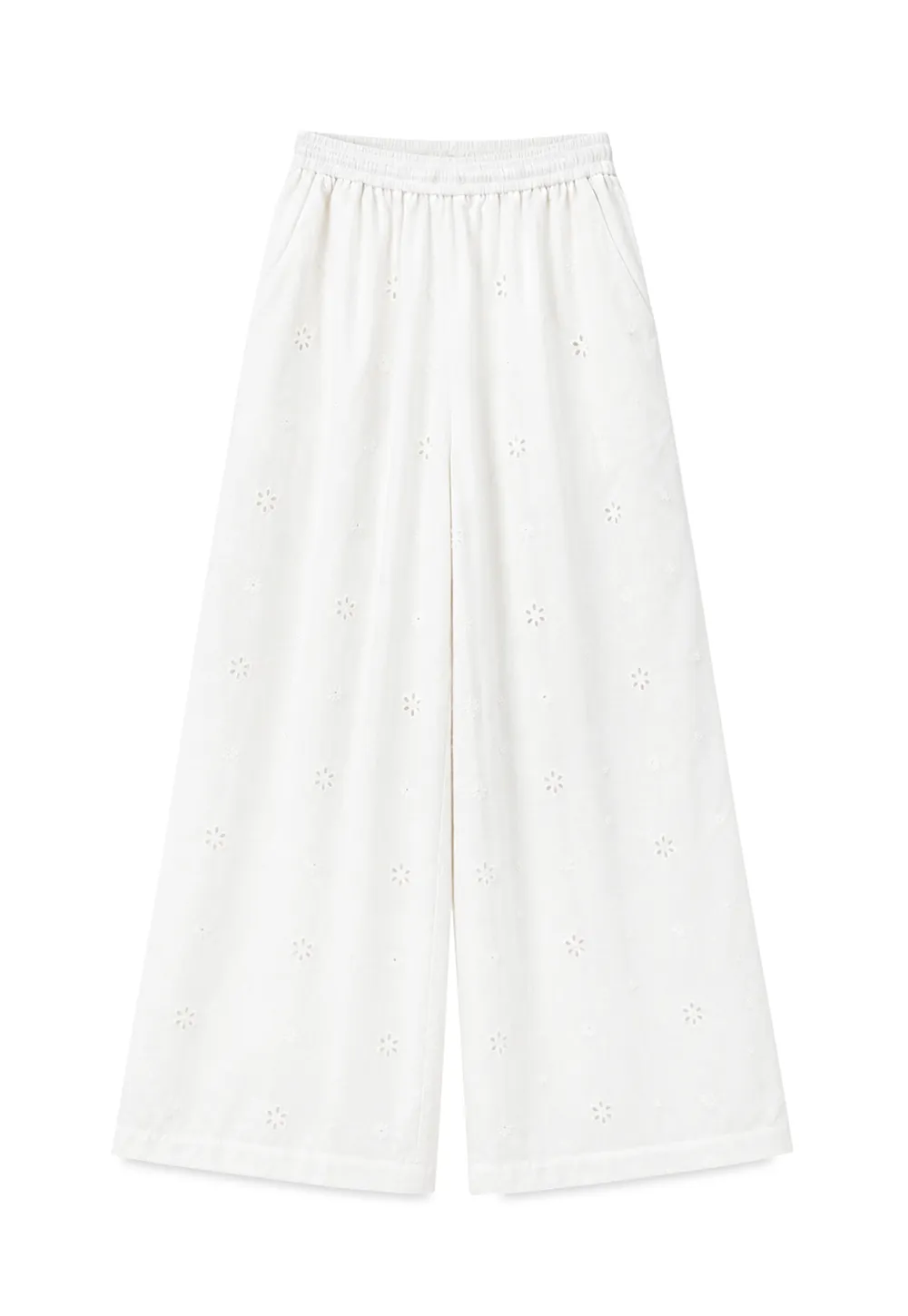 Eyelet Embroidery Camisole and Wide Leg Trousers