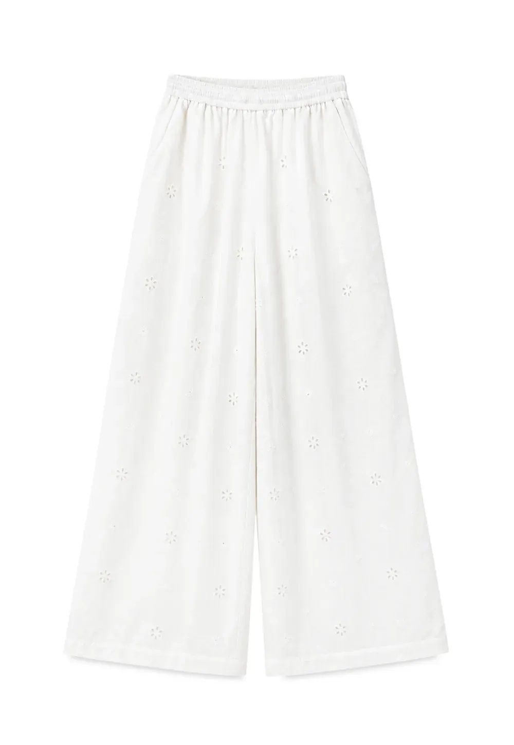 Eyelet Embroidery Camisole and Wide Leg Trousers