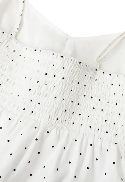 Polka Dot Print Drawstring Camisole Tank Top