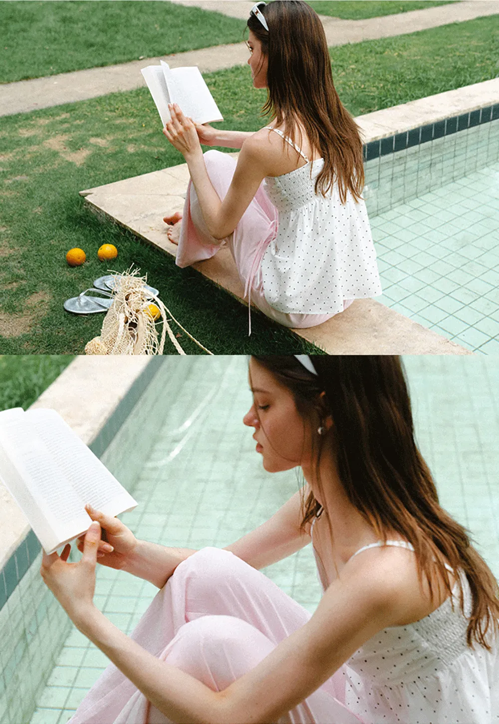 Polka Dot Print Drawstring Camisole Tank Top