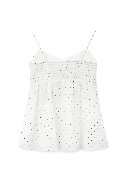 Polka Dot Print Drawstring Camisole Tank Top