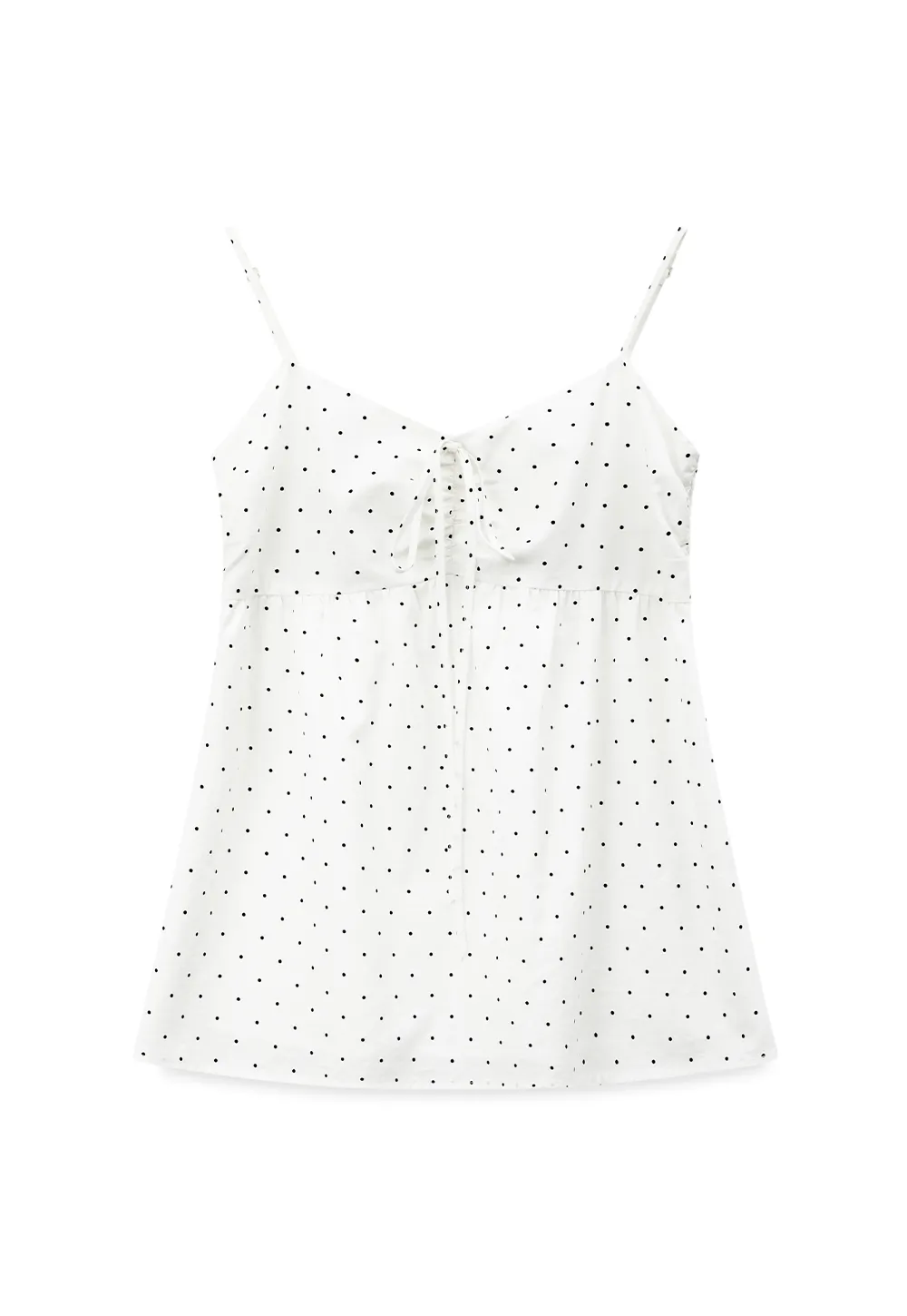 Polka Dot Print Drawstring Camisole Tank Top