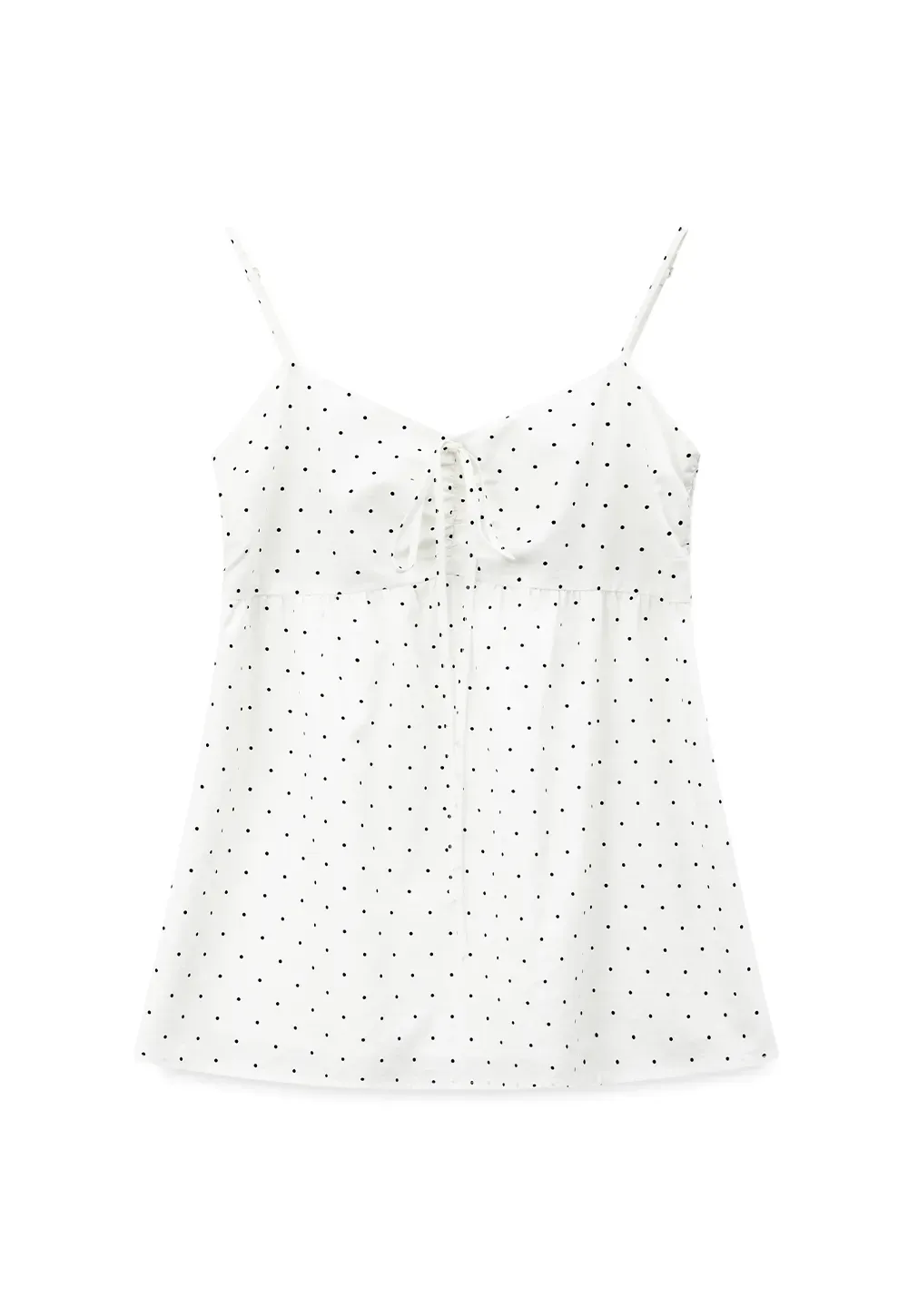 Polka Dot Print Drawstring Camisole Tank Top